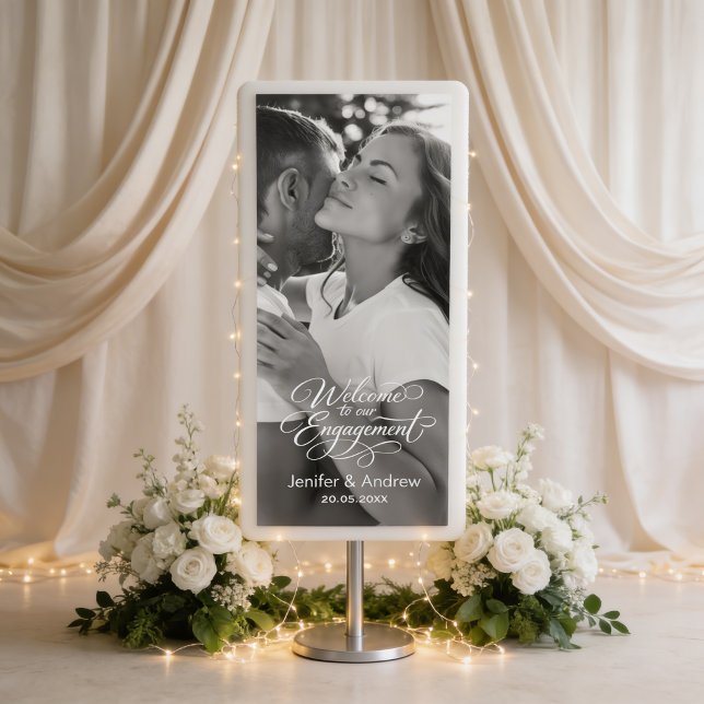 Custom engagement picture couples welcome vertical retractable banner (Creator Uploaded)