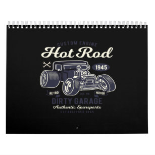 custom engine hot rod dirty garage calendar