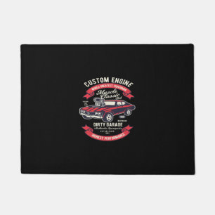 custom engine muscle classic dirty garage doormat