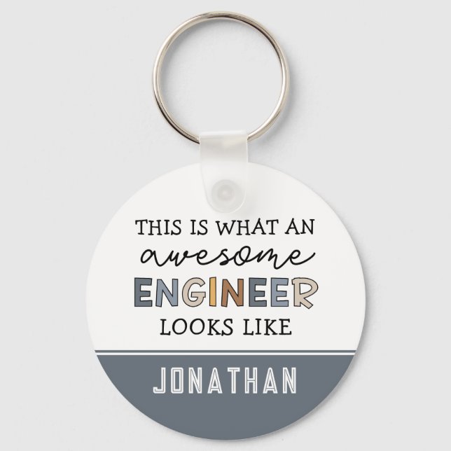 Custom Engineer Funny Awesome Engineer Engineering Keychain (Front)