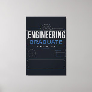 Custom Engineering Graduate Blueprint 2026 Canvas Print