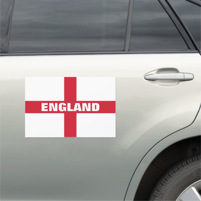 Custom England flag car door sign magnet (In Situ)