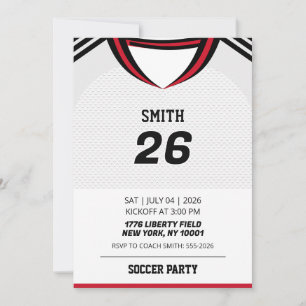 Custom England Soccer Jersey Birthday Invit Invitation