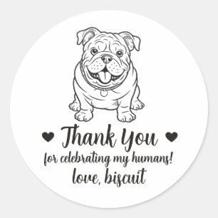 Custom English Bulldog Dog Wedding Favor Stickers