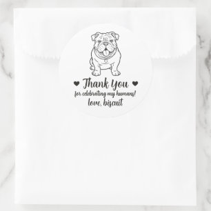 Custom English Bulldog Dog Wedding Favor Stickers