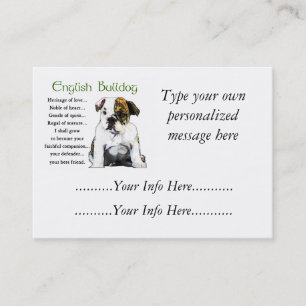 Custom English Bulldog Profile Cards