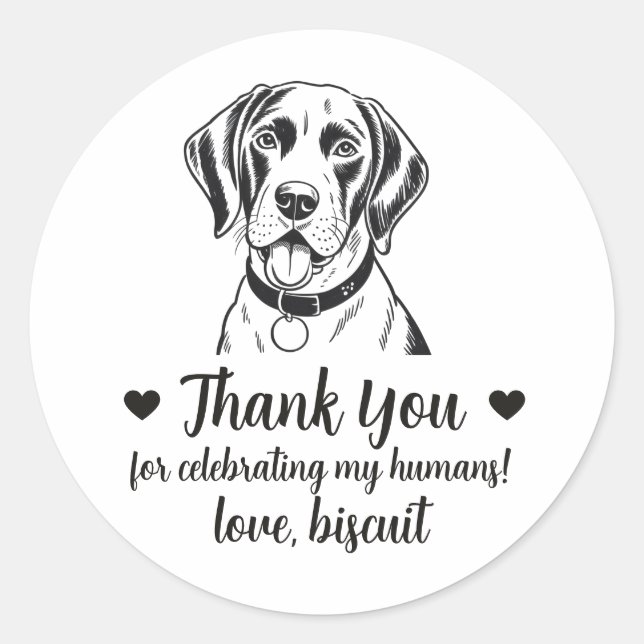 Custom English Pointer Dog Wedding Favor Stickers (Front)