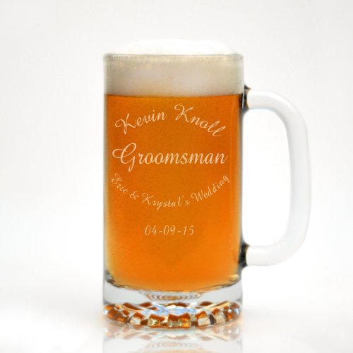 Custom Engraved Arced Text Beer Mug