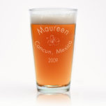 Custom Engraved Arced Text Pint Glass<br><div class="desc">Engraved pints that can be customized with event titles,  dates,  or phrases.  A great way to add something to your next party or event!</div>