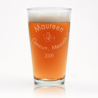 Custom Engraved Arced Text Pint Glass