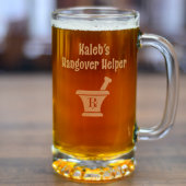 Custom Engraved Beer Mug "Hangover Helper" (Front)