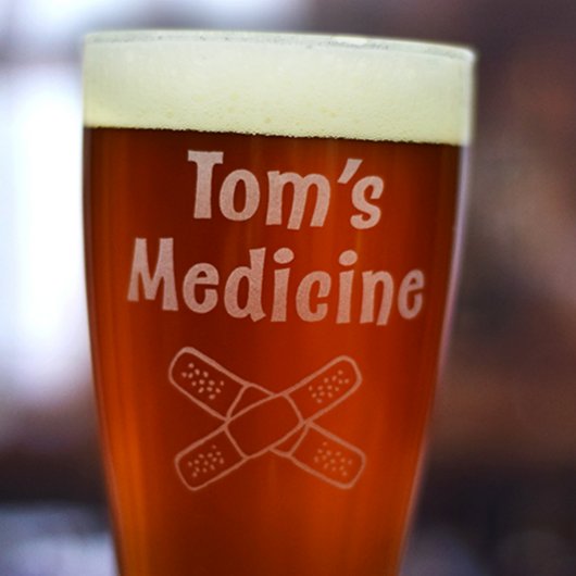 Custom Engraved Beer Pilsner Glass (Detail)