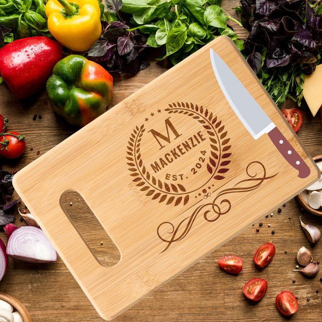 Custom Engraved Family Monogram Cutting Board (Creator Uploaded)
