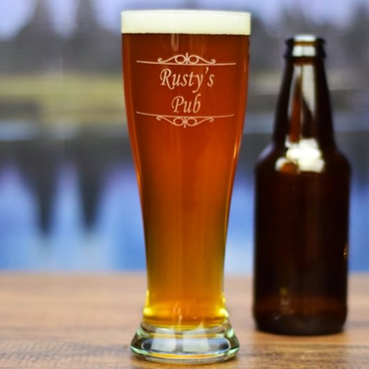 Custom Engraved Home Brew Pilsner Glass (Front)