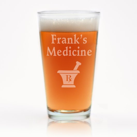 Custom Engraved Medicine Pint Glass (Front)
