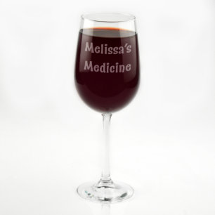 Custom Engraved Melissa's Medicine Tall Wine Glass