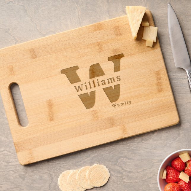 Custom Engraved - Personalized Family Name Cutting Board (Cheese)