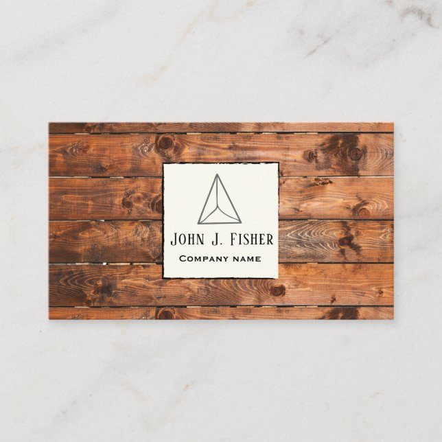 Custom Engraved Rustic Wood Business Card (Front)