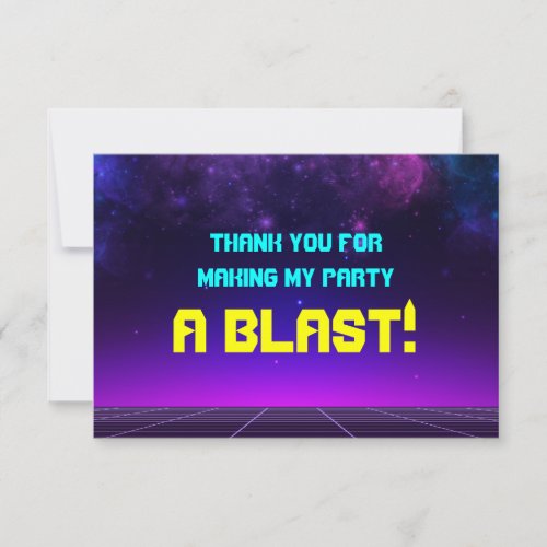 Custom Epic Space Dart Blaster Birthday Party Thank You Card