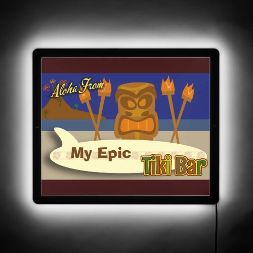 Custom Epic Tiki Bar Aloha Style LED Sign