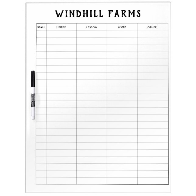 Custom Equestrian Horse Barn Stable Board (Front)