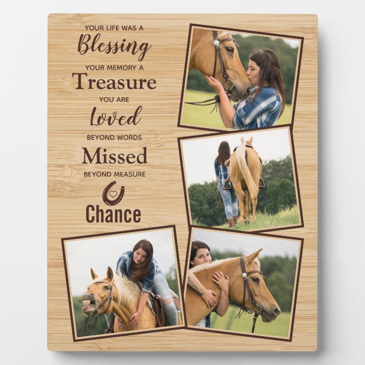 Custom Equine Keepsake Horse Memorial Plaque Zazzle