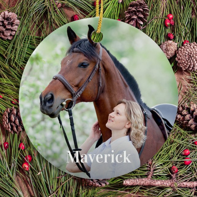 Custom Equine Photo Horse Lover Personalized Ceramic Ornament (Creator Uploaded)