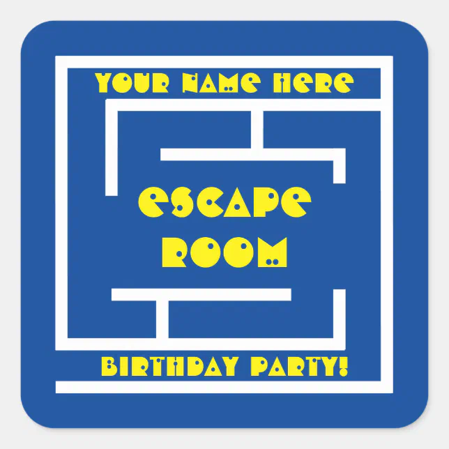 Custom Escape Room Birthday party stickers | Zazzle