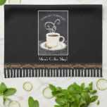 Custom Espresso Coffee Chalkboard Kitchen Decor Kitchen Towel<br><div class="desc">Personalized with your mom's name, your name or any message you would like to communicated. Great for bed and breakfasts, small coffee shops and more. Hand painted, watercolor artwork was created by Audrey Jeanne Roberts and includes a coffee bean border paired with a hand drawn chalk striped pattern and the...</div>