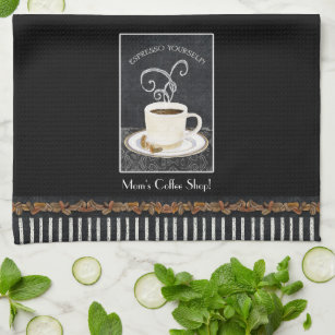 Custom Espresso Coffee Chalkboard Kitchen Decor Kitchen Towel