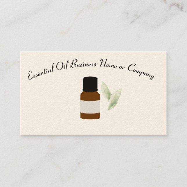 Custom essential oil hand created business card (Front)