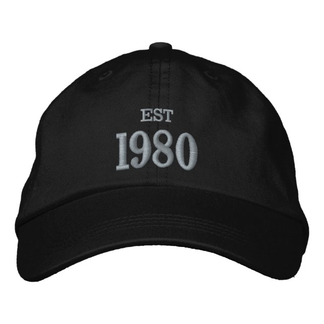 Custom Est Year Embroidered Baseball Cap (Front)