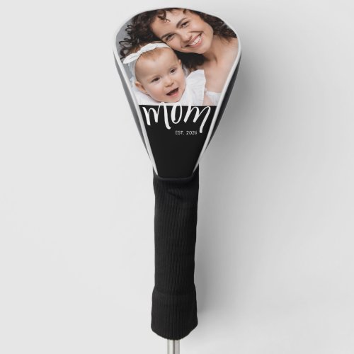 Custom Est. Year Script Black Colorblock Mother's Golf Head Cover
