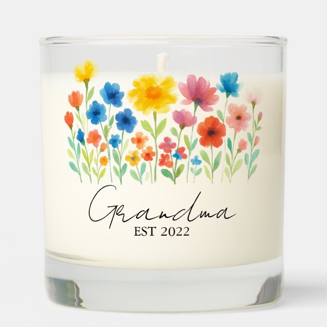  Custom Est. Year - Wildflower Scented Candle (Front)