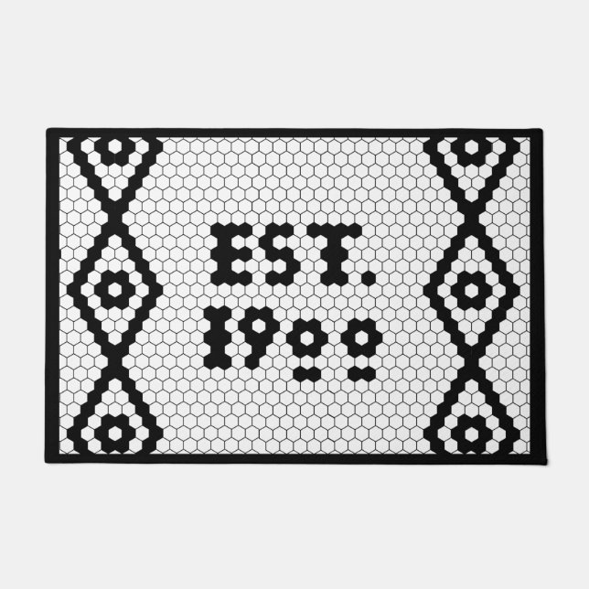 Custom Established 1900 Hex Tile Doormat (Front)