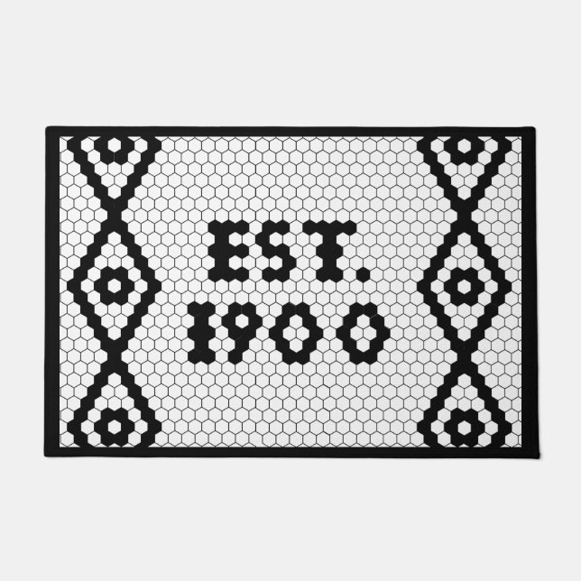 Custom Established 1900 Hex Tile Doormat 2 (Front)