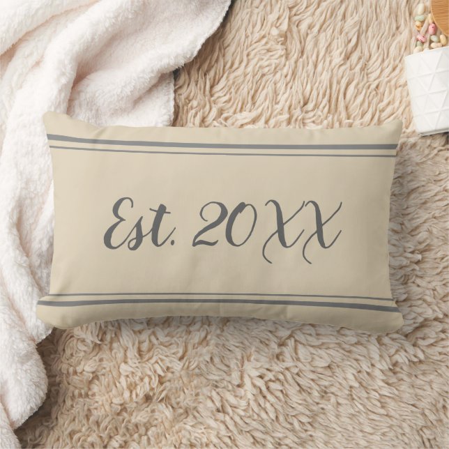 Custom Established Gray and Beige Pillow (Blanket)