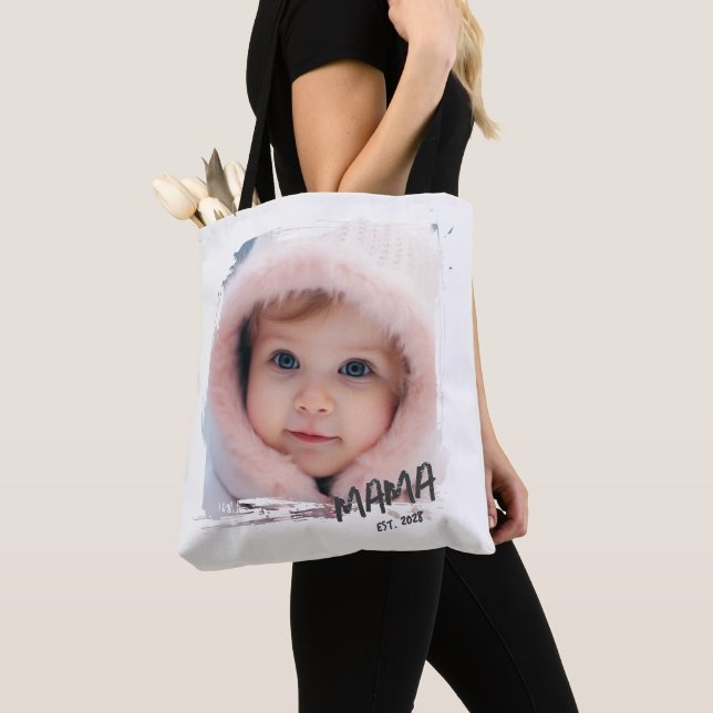 Custom Established Photo Mama Tote Bag (Close Up)