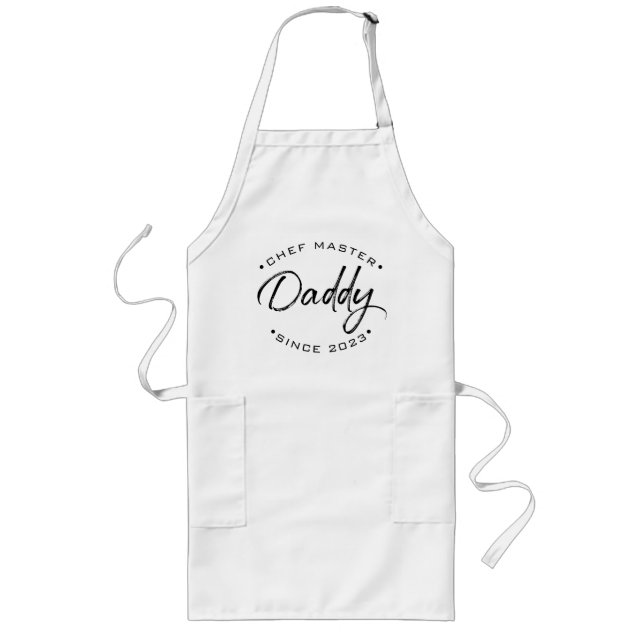 Custom Established year Chef Master Daddy  Long Long Apron (Front)