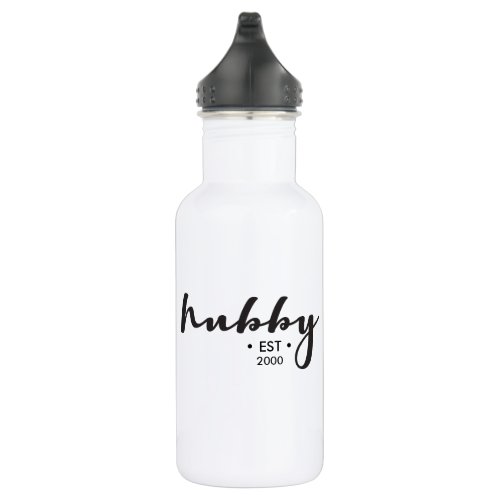 Custom Established year Hubby Water Bottle