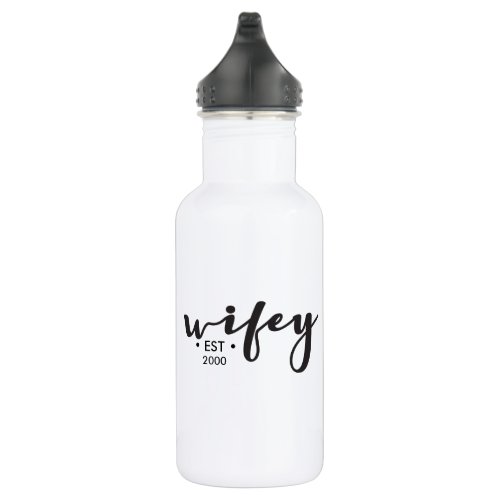 Custom Established year Wifey Water Bottle