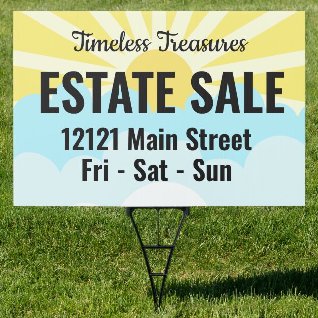 Custom Estate Sale Sunshine Sign (Insitu)