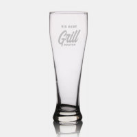 Custom etched pilsner beer glass Father's Day gift