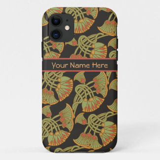Custom Ethnic Egyptian Lotus Papyrus Black iPhone 11 Case