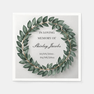 Custom Eucalyptus Funeral wreath Elegant Memorial Napkins