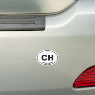 Custom European country city abbreviation oval Car Magnet