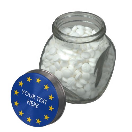 Custom EUROPEAN UNION flag glass candy jar