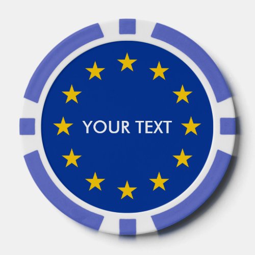 Custom European Union flag poker chips for Europe