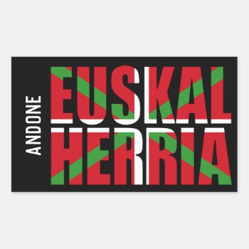 Custom  Euskal Herria Forms Basque Flag Ikurriña: Rectangular Sticker by RWdesigning at Zazzle