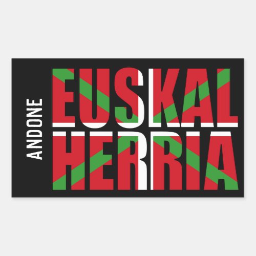 Custom Euskal Herria forms Basque flag Ikurria Rectangular Sticker